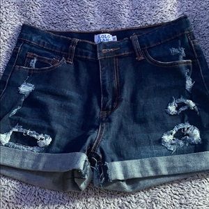 dark wash jean shorts